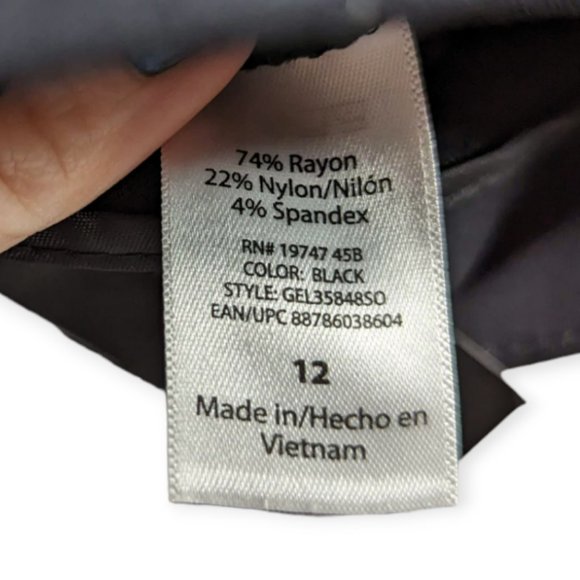 George Millennium Slim Fit Super Stretch Classic Fit Black Pant Size 12 - Picture 11 of 15